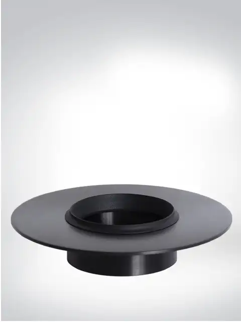 Black design element with round structure