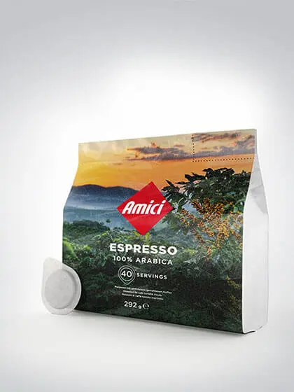 Amici Espresso Verpackung mit 100% Arabica-Bohnen für 40 Portionen, 292 g