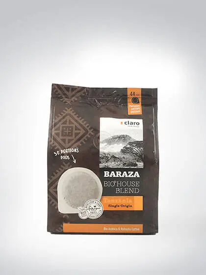 Packung Baraza Bio House Blend Kaffee Pads mit 36 Portionen, Single Origin aus Panama