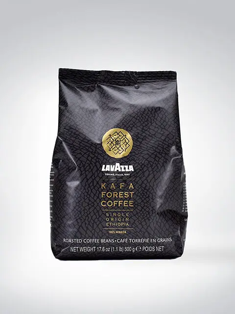 Verpackung von Lavazza Kafa Forest Coffee, ganze Kaffeebohnen, äthiopischer Single Origin Kaffee