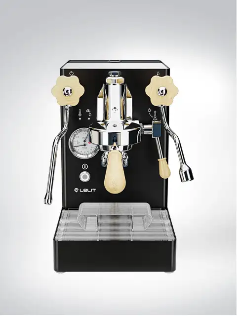 Modern espresso machine with two levers for perfect coffee enjoyment.