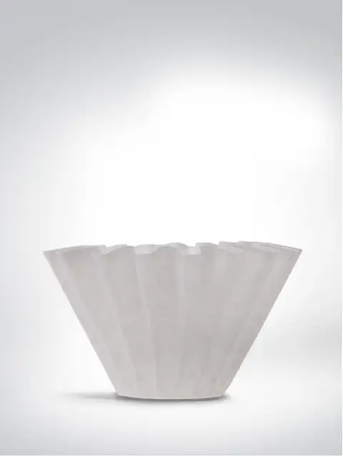 Elegant, cone-shaped white flower pot with modern lines