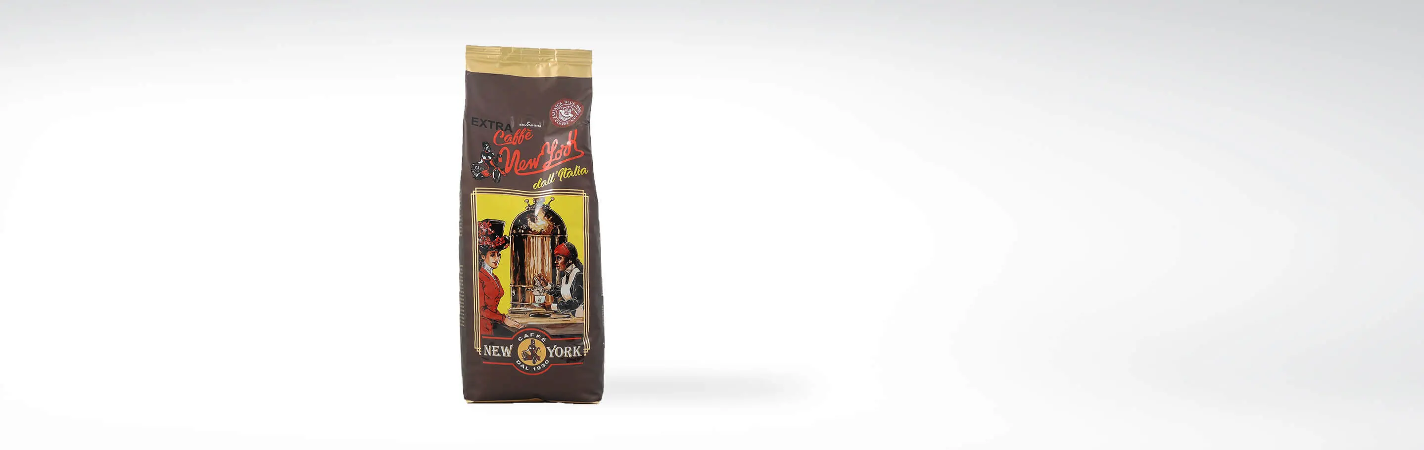 Caffè New York Kaffee Verpackung, italienische Kaffeebohnen, 1 kg Tüte mit Vintage-Design