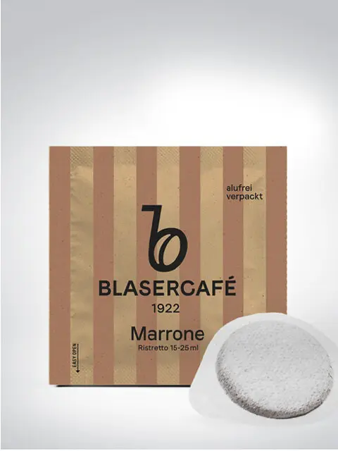 Verpackung von Blasercafé Marrone Ristretto Kaffeepads