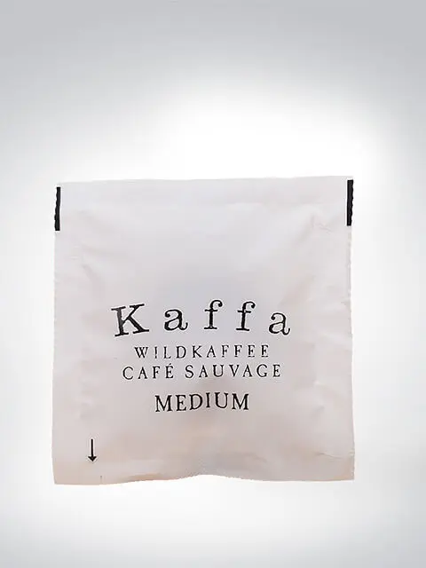 Verpackung von Kaffa Wildkaffee in mittlerer Stärke