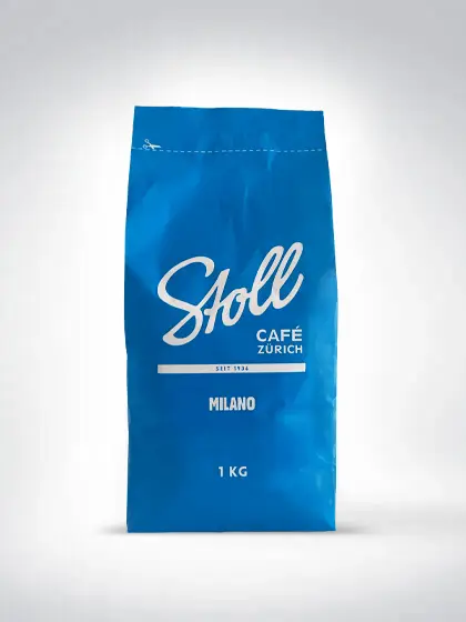 Un paquet bleu de café Stoll Café Zurich Milan, 1 kg
