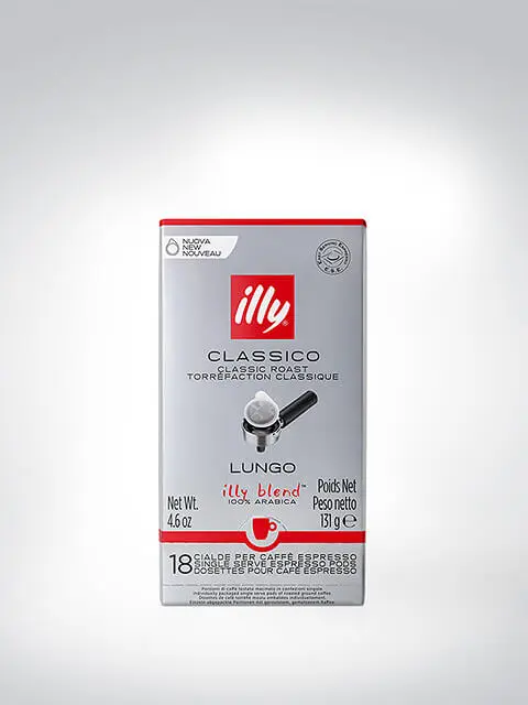 Packung Illy Classico Lungo Espressokapseln mit 18 Stück, 100% Arabica, Classic Roast