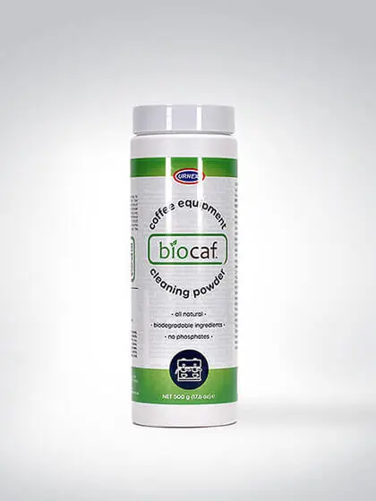 Verpackung von Biocaf Reinigungsgranulat für Kaffeeautomaten, 600g, biologisch abbaubar und phosphatfrei