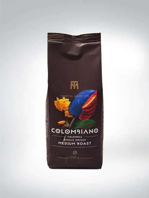 Verpackung von kolumbianischem Kaffee, Einzelherkunft, mittlere Röstung, 250g