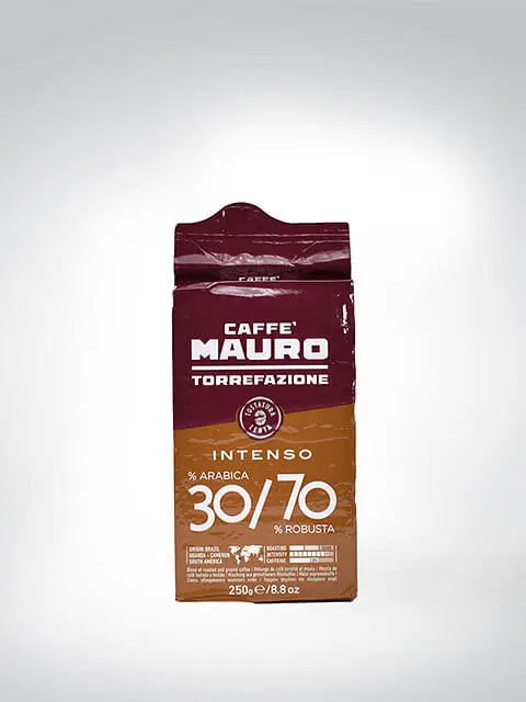 Packung Caffè Mauro Torrefazione Intenso Kaffee, 30% Arabica, 70% Robusta, 250g