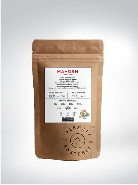 Package of Mahorn Espresso from Zermatt Roastery