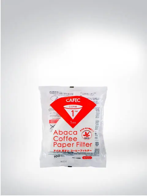 Verpackung der Cafec Abaca Kaffee Papierfilter für 1 Tasse, konisch, 100 Stück