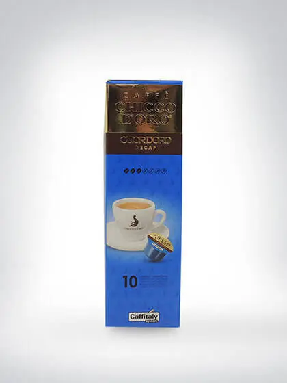 Verpackung von Chicco d'Oro Espresso-Kaffeekapseln, 10er-Pack für Caffitaly-Systeme