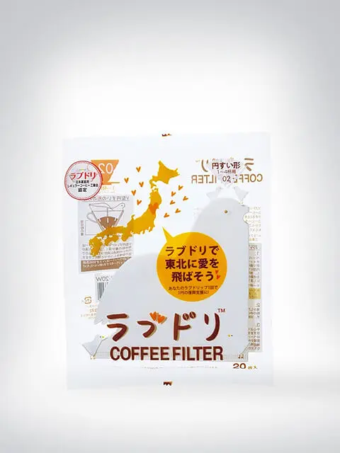 Verpackung von japanischen Kaffeefiltern mit Vogelmotiv, 20 Stück