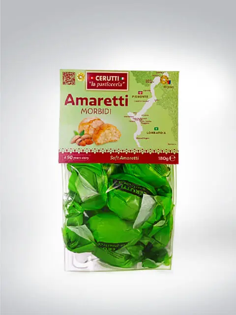 Verpackung der weichen Amaretti Morbidi von Cerutti mit 180g Inhalt