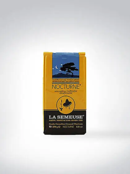 Verpackung des La Semeuse Nocturne koffeinfreien Kaffees, 250g