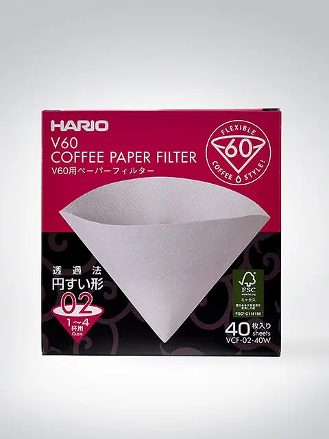 Verpackung der Hario V60 Kaffeefilter Papier 02 für 40 Tassen