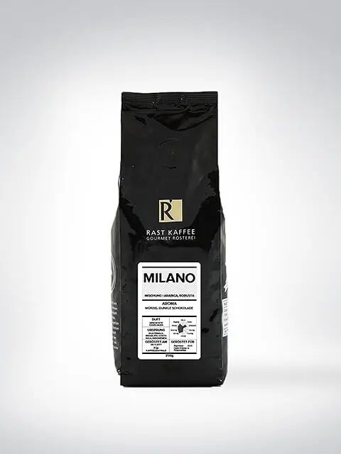 Verpackung von Rast Kaffee Milano, eine Gourmet-Kaffeeröstung