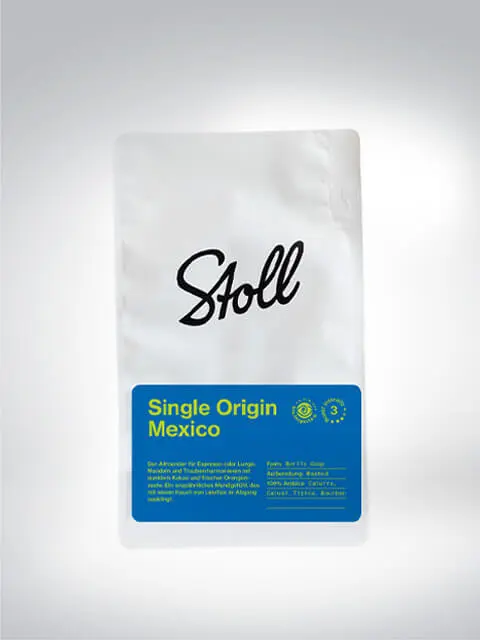 White Stoll Coffee package with the label 'Single Origin Mexico'