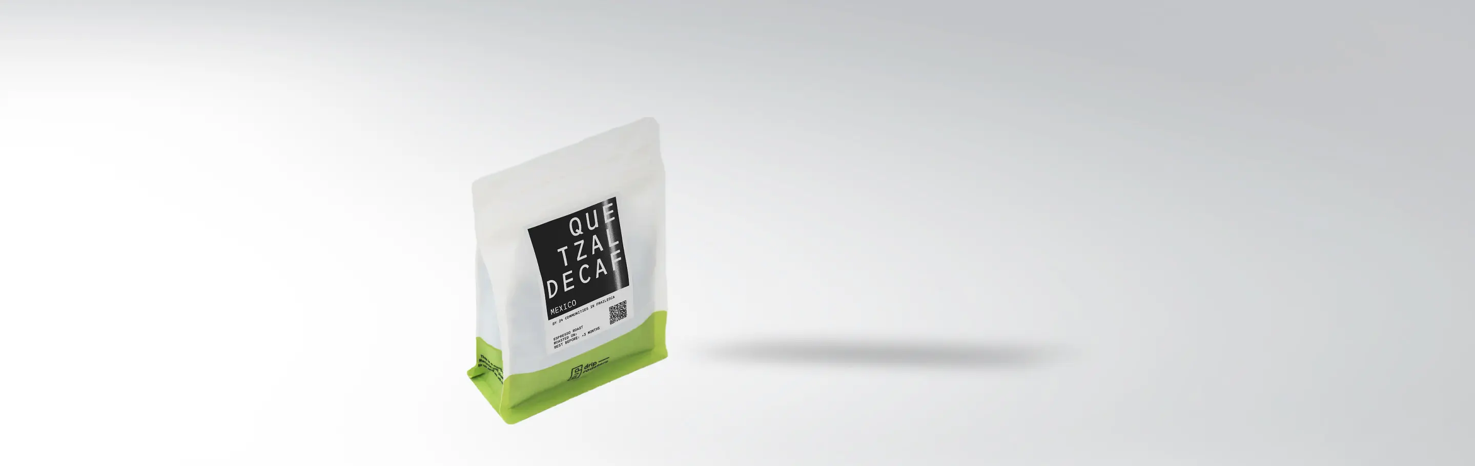 Coffee Pack Quetzal Decaf from Mexico on white background