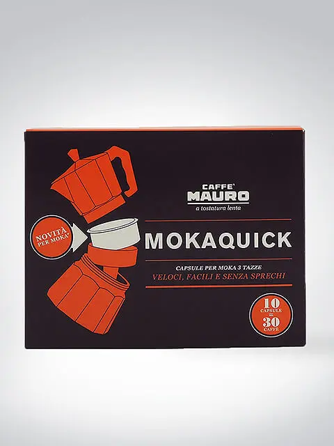 Verpackung von Caffè Mauro Mokaquick Kaffeekapseln für Moka-Kanne