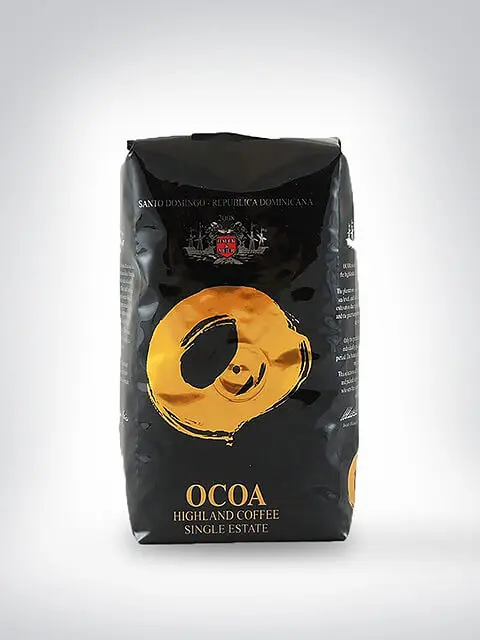 Eine Packung Ocoa Highland Coffee Single Estate aus Santo Domingo, Dominikanische Republik