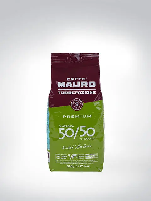 Verpackung von Caffè Mauro Torrefazione Premium 50/50 Arabica Robusta Kaffeebohnen 500g