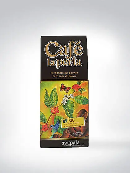 Verpackung von Café la Perla Bio-Kaffeebohnen aus Bolivien, 200g