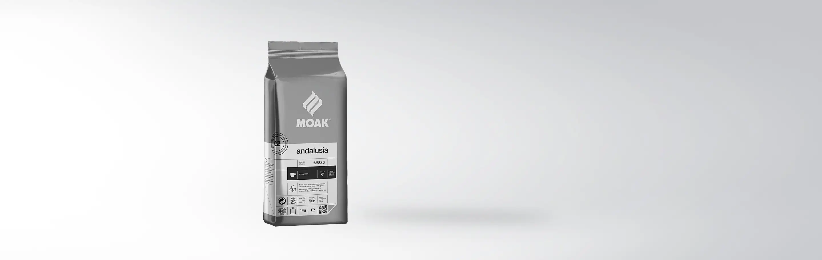 MOAK Andalusia 1kg grains de café dans un sac argenté
