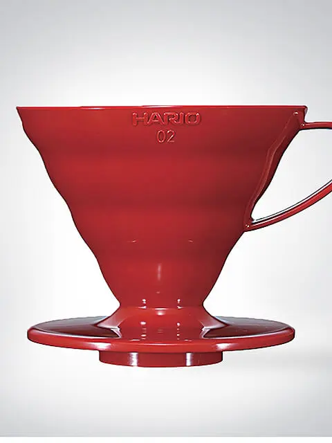 Hario V60 Kaffeefilterhalter in Rot, Größe 02, aus Keramik