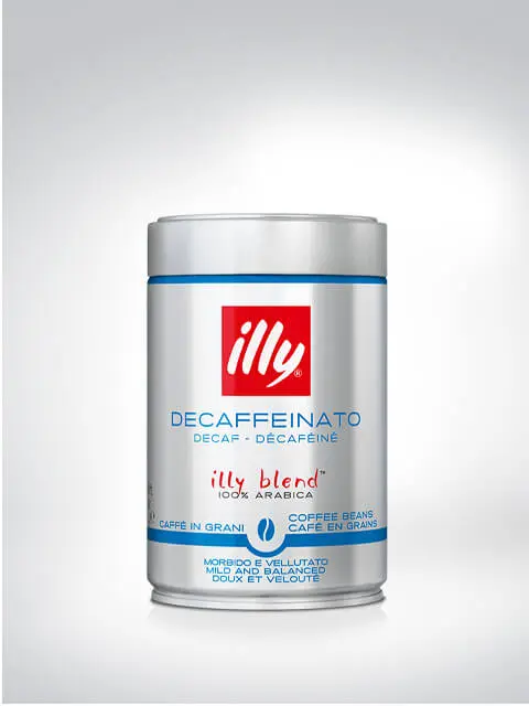 Dose mit Illy entkoffeinierten Kaffeebohnen, 100% Arabica, 250 Gramm