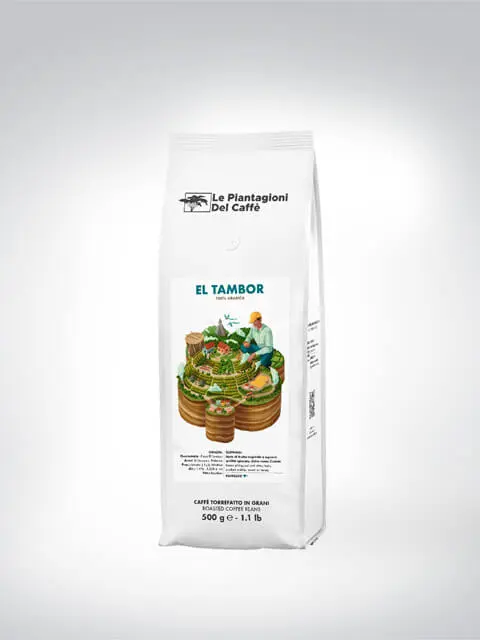 Verpackung von Le Plantagioni del Caffè El Tambor, 500g Kaffeebohnen