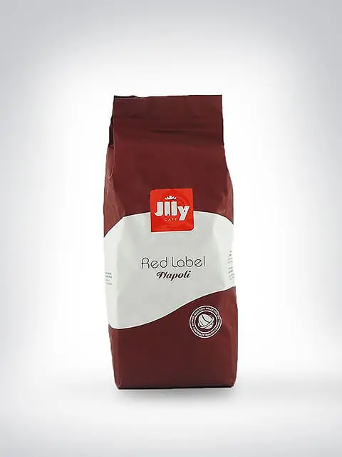 Verpackung des Jilly Caffè Red Label Napoli Kaffees, 1 kg