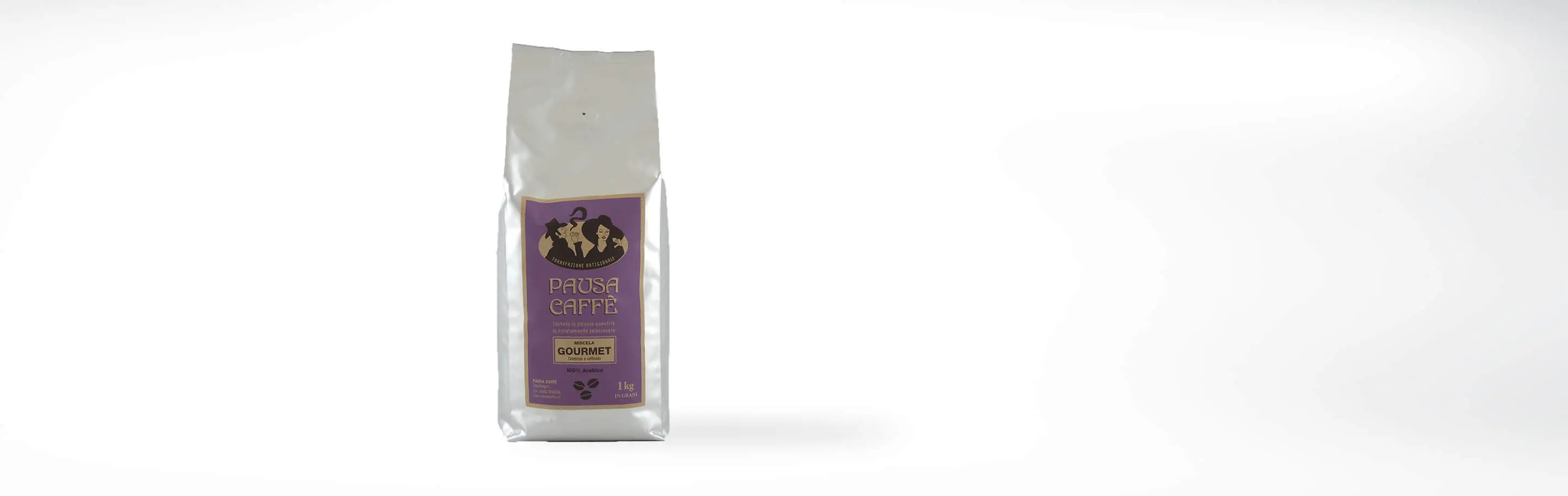 Verpackung eines Pausa Caffè Gourmet Kaffees, 100% Arabica, 1 kg