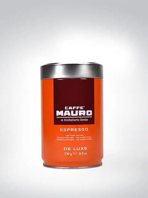 Caffè Mauro Espresso De Luxe in einer 250g Dose, aromatisch und langsam gerösteter Kaffee