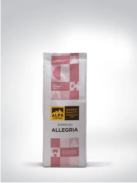 Packung Alps Coffee Espresso Allegria, Ganze Bohnen, 500g