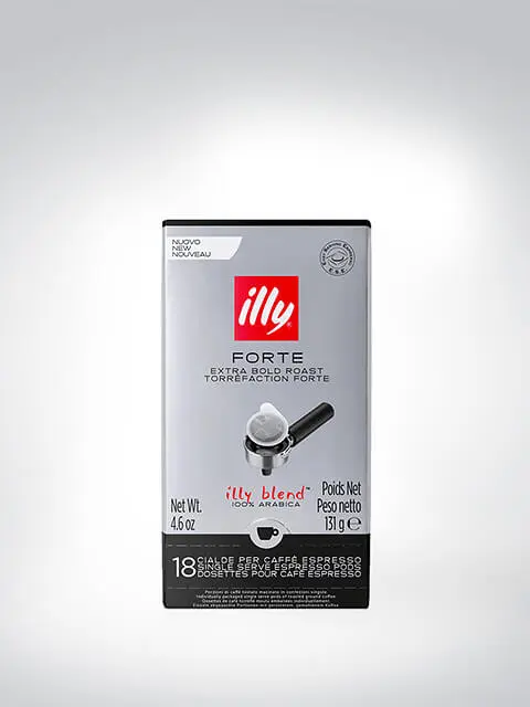 Packung Illy Forte Espresso Kaffeepads, 18 Stück, 100% Arabica, Extra Bold Roast