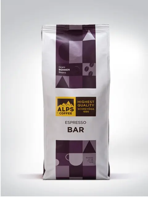 Verpackung von Alps Coffee Espresso Bar, ganze Kaffeebohnen, 1kg