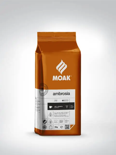 Verpackung von Moak Ambrosia Espresso-Kaffee, 1 kg