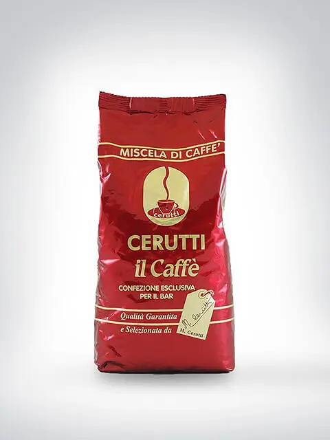 Packung Cerutti il Caffè, 1 kg, rote Verpackung mit goldener Schrift