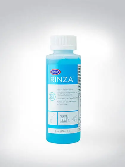 Flasche mit Rinza Milchsystem-Reiniger, 120 ml, für die Reinigung von Kaffeemaschinen