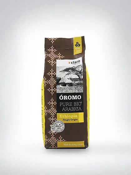 Verpackung des Óromo Pure Bio Arabica Kaffees aus Äthiopien, Single Origin, 250g