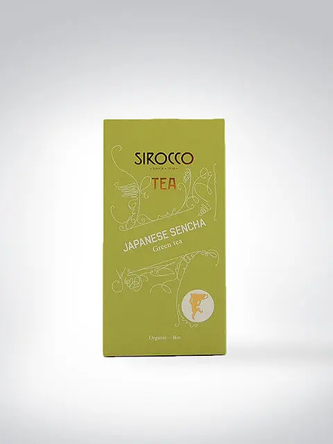 Verpackung des Sirocco Bio-Japanischen Sencha Grüntees