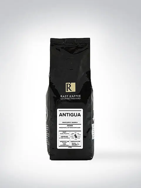 Verpackung der Rast Kaffee Antigua Kaffeebohnen, 250g Röstung aus Guatemala