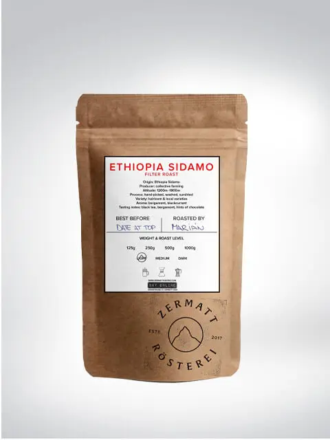 Bag of Ethiopia Sidamo Filter Coffee by Zermatt Roastery