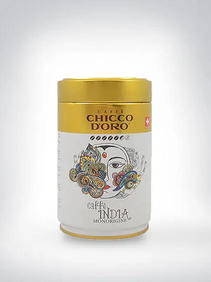 Dose Chicco d'Oro Kaffee India Monorigine mit kunstvollem indischem Design